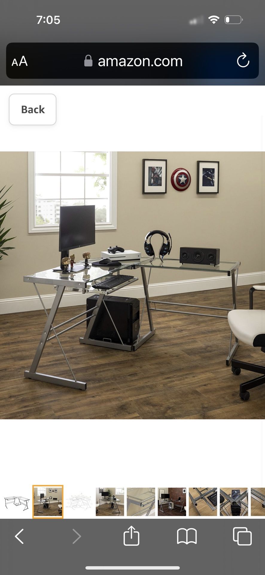 Glass L Shaped Desk Computer Desk Table