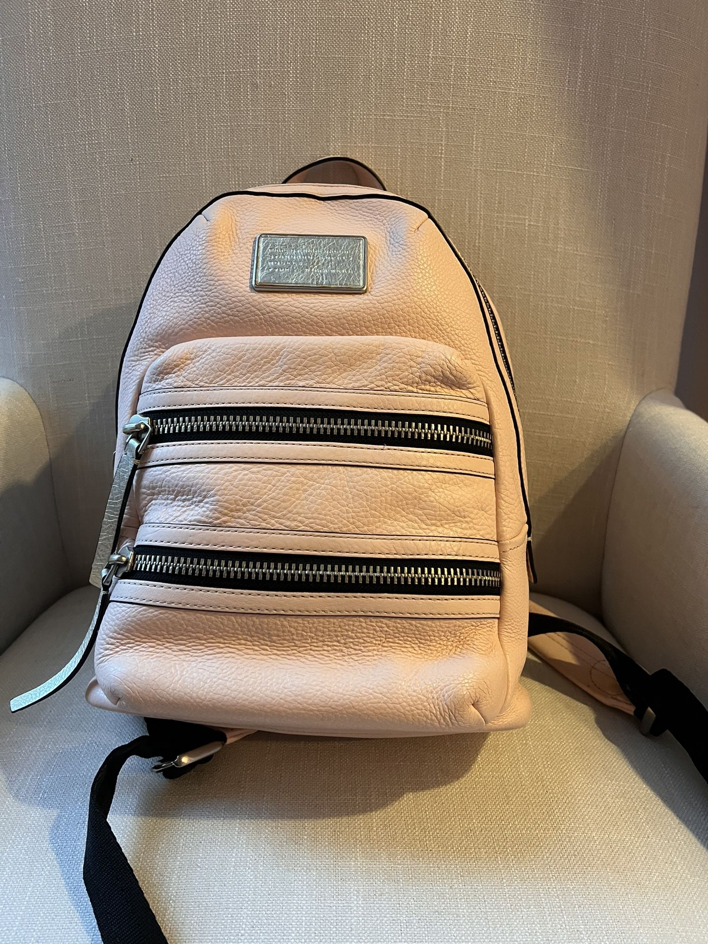 Marc by Marc Jacobs leather backpack in pastel pink
