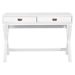 New In Box _Wooden White Table With Two Draws. It's A Return And Unassembled.