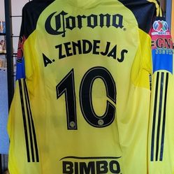Adidas mens 2025 Club America Jerseys Manga larga Size XL Fidalgo y Zendejas no Trade 