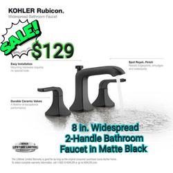 KOHLER

Rubicon 8 in. Widespread 2-Handle Bathroom Faucet in Matte Black 
