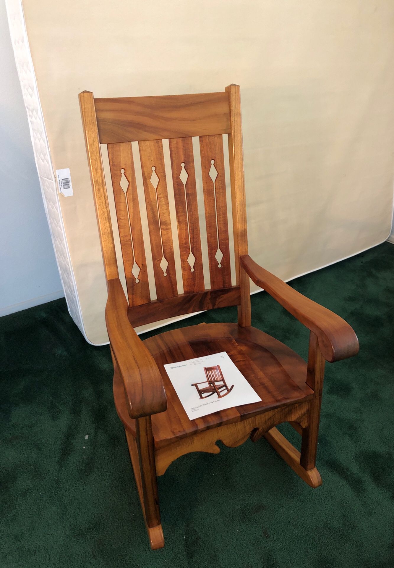 Koa rocking chair