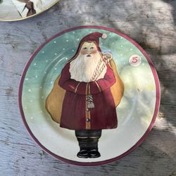 5 Vintage Father Christmas Dessert Plates From 1995 - 5 Each