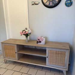 66” Boho Rattan TV Stand / Entertainment Console (Fits up to 80” TV)
