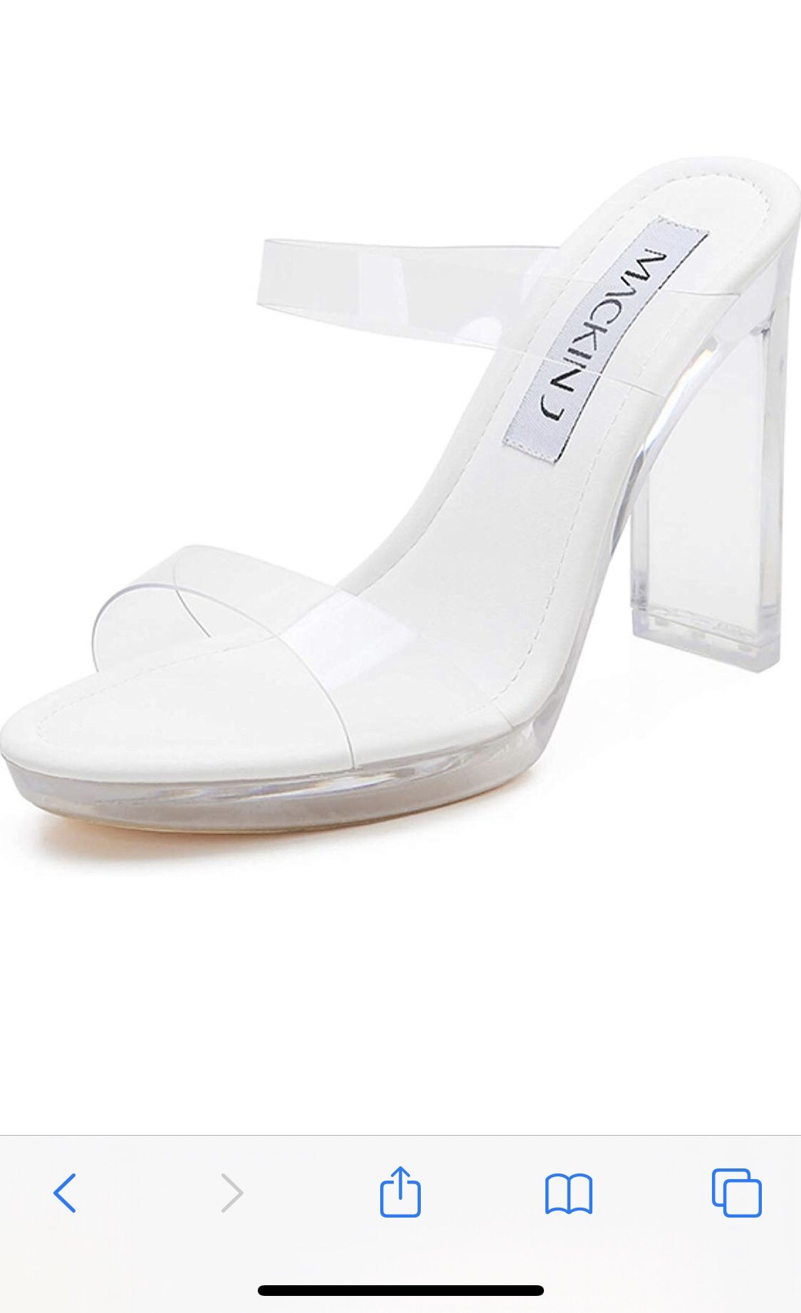 Women's Clear Heels Mule Open Toe Platform Chunky Heel Sandals
