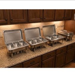 4 Complete 10 Quart Chafing Dish Set