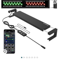 Smart Aquarium Light,App with Bluetooth + WiFi Dual Control,Multi-Zone Spectrum and Brightness Adjust,for Freshwater Fish Tank,Anti-Drop with Real Tim