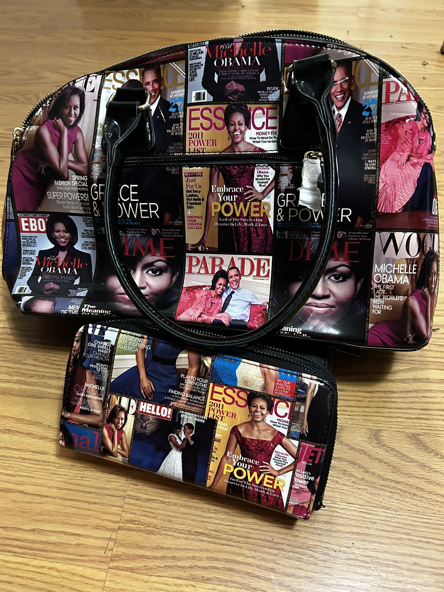 Barack & Michelle Obama magazine cover bag 2pcs
