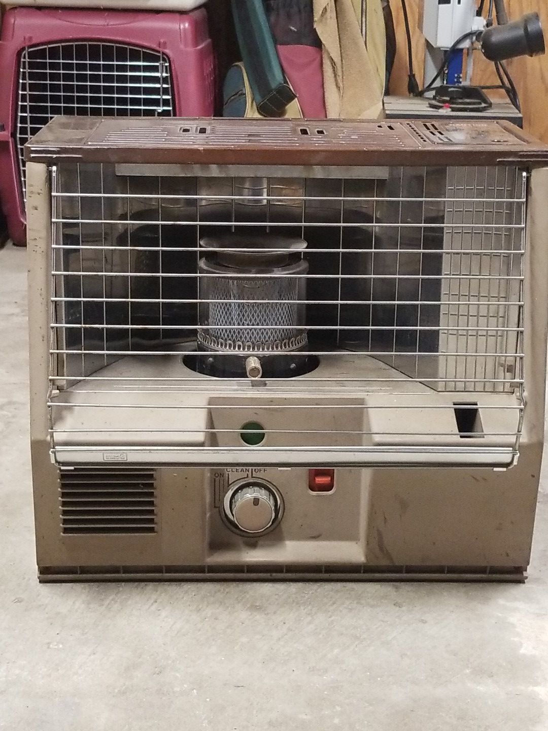 Sears kerosene heater with fan.