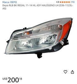 Faros derecho e izquierdo para Buick Regal años 2011 a 2014