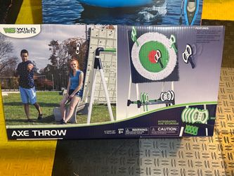 Axe throwing game. Integrated axe storage