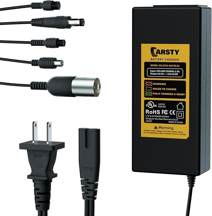 Carsty UL Certified 42V 2A Electric Scooter Charger