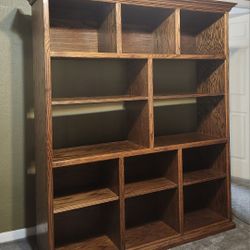 Solid Wood Bookcase, Display Shelves, Storage