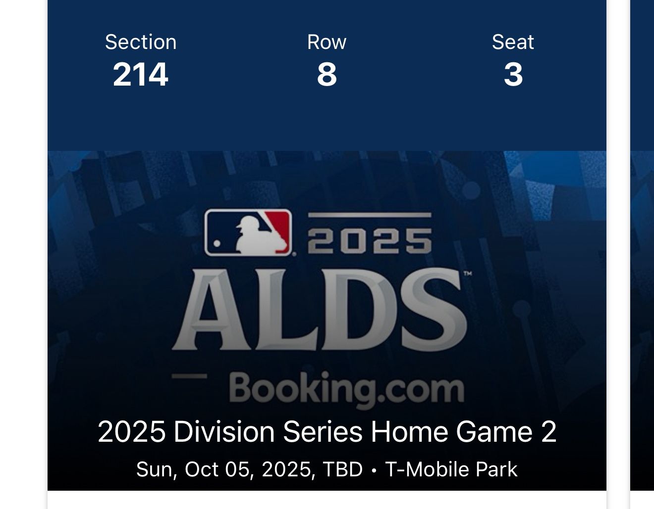 ALDS Mariners Playoff Club Seats