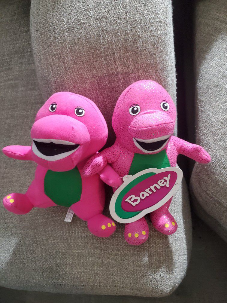 Barney & Friends BARNEY THE DINOSAUR 8" Plush And Another Barney 