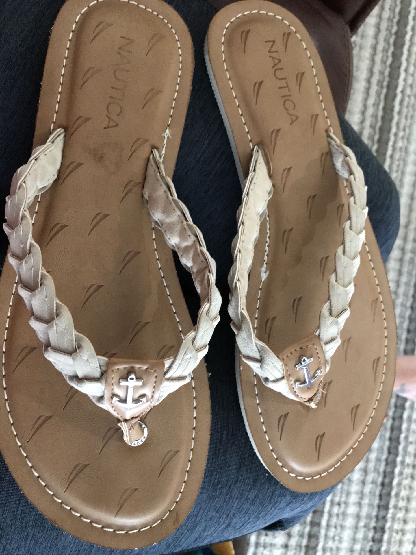 Nautica Anchor Sandals Flip Flop All Leather for Sale in Louisville, KY -  OfferUp