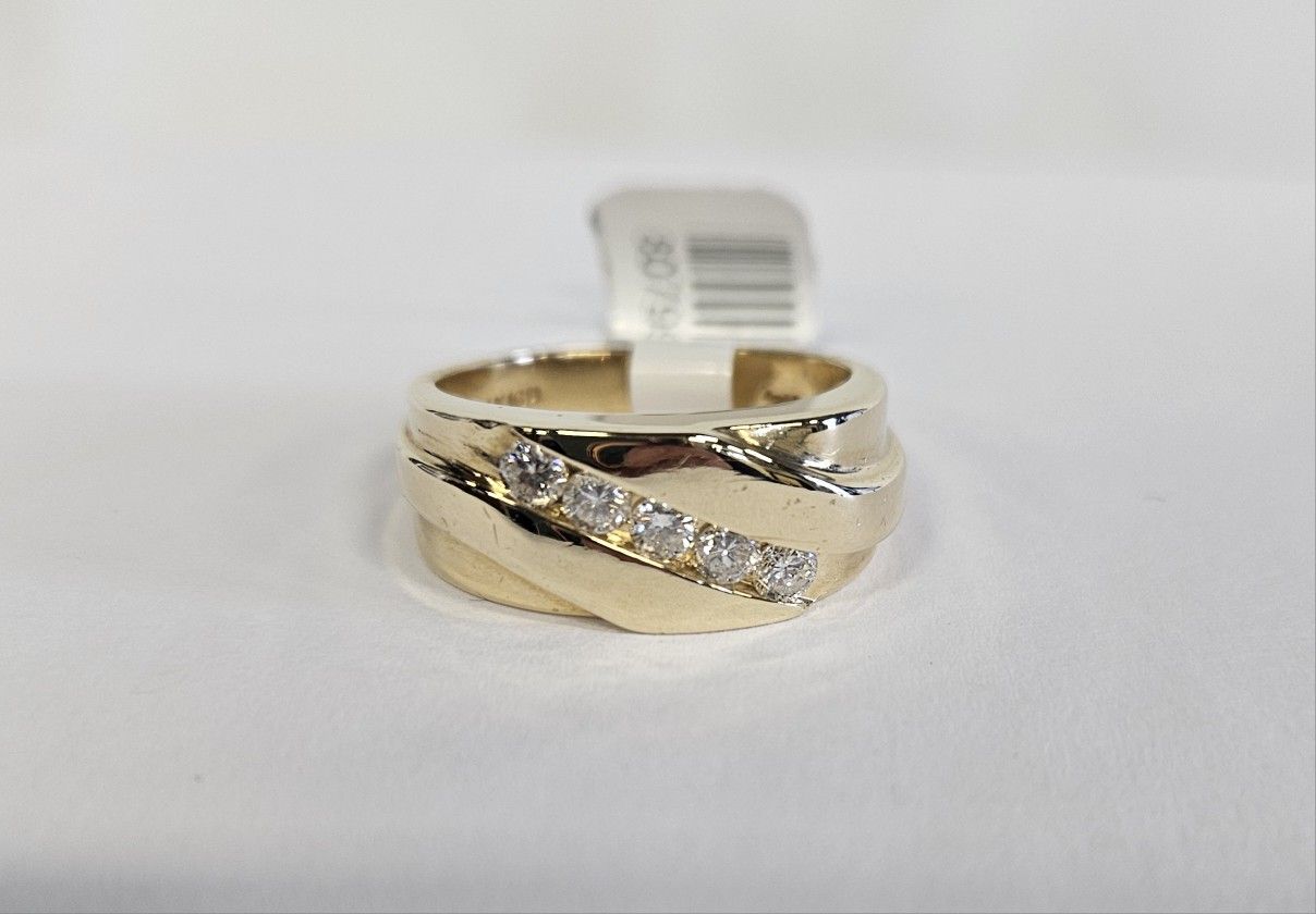 14K Yellow Gold Diamond Ring Band Size 10 807995-1