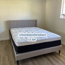 Queen size bed frame and mattress