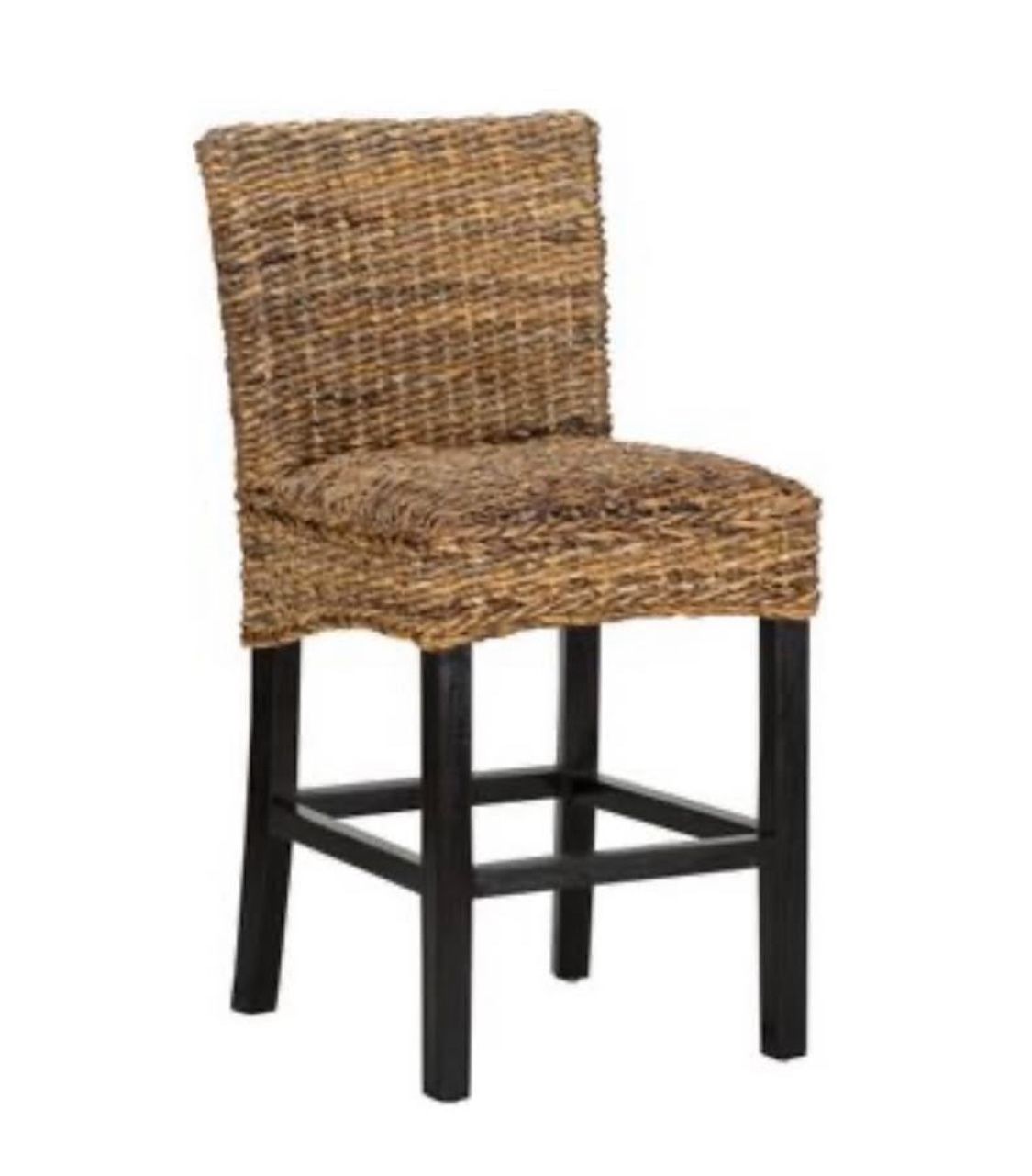 New Set of 2 Abaca Boho Counter Height Stools