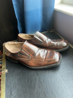 Brown Leather Slip-On Dress Loafers