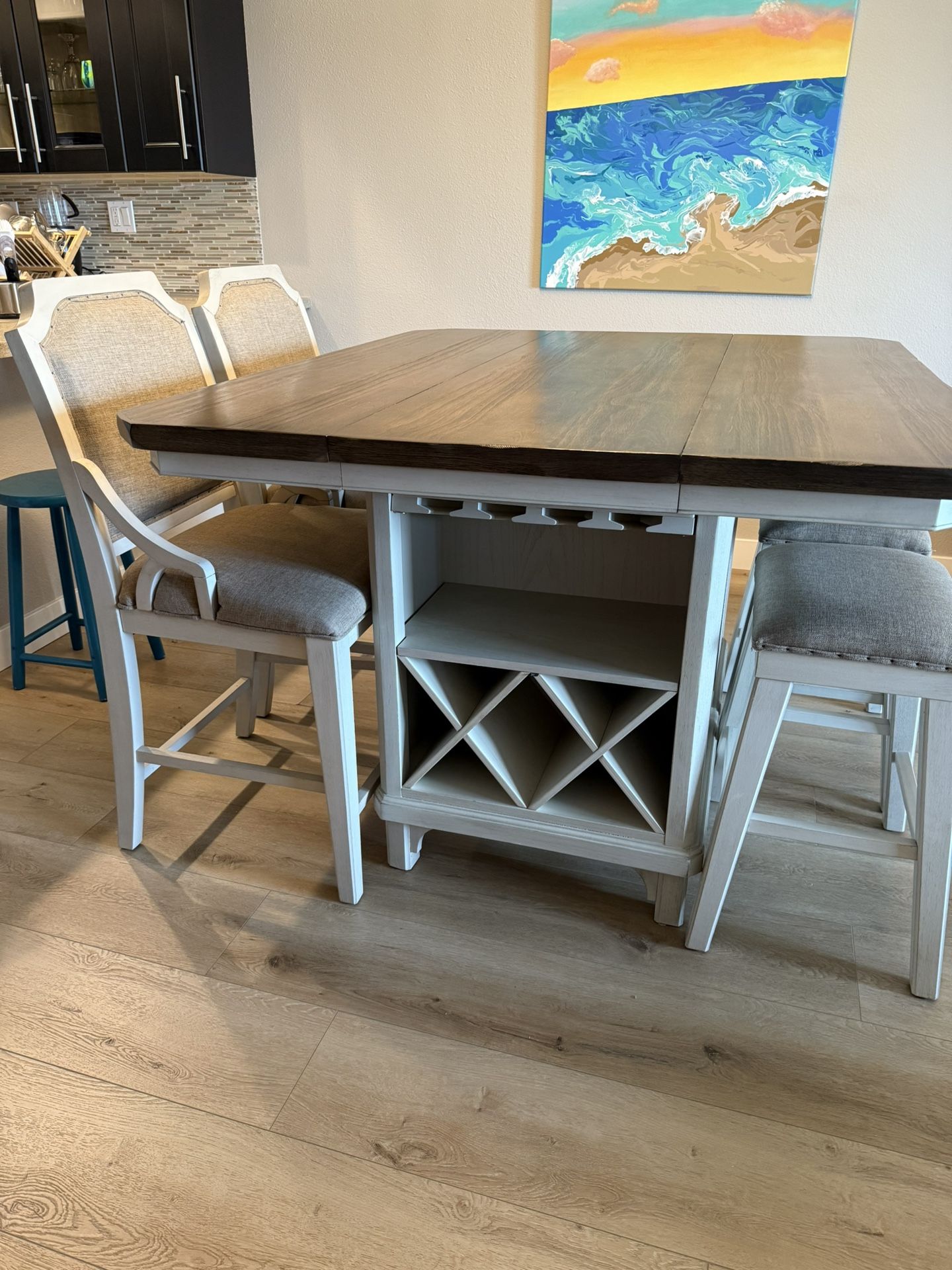Beautiful Off White Dining Set, Real Wood