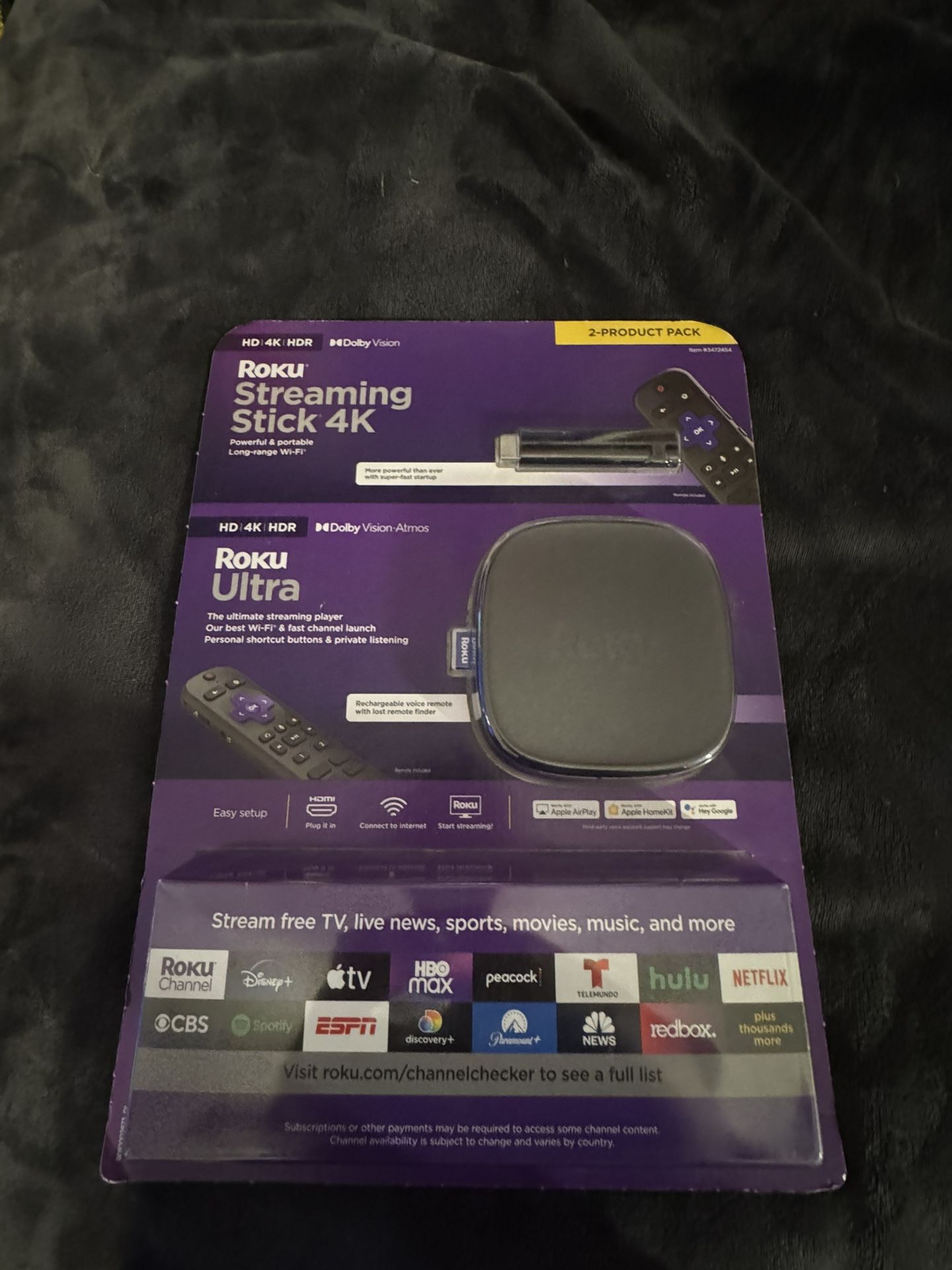 Roku streaming stick 4K Roku Ultra 2 product pack