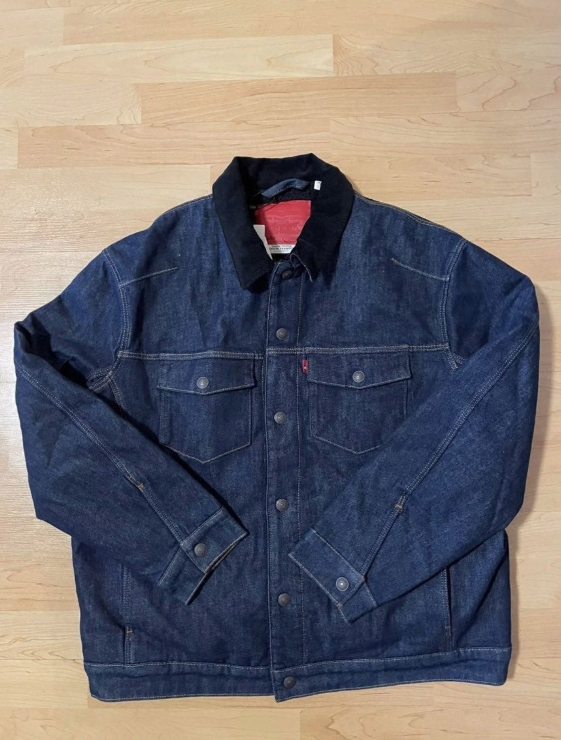 Levis sherpa jean Denim Jacket Mendium Men size trucker winter coat