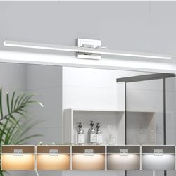9880: New VOLISUN Modern Bathroom Vanity Light 48 inch, Rotatable, 30W Dimmable 5CCT Led Bathroom Light Fixture Over Mirror, Chrome Vanity Light for B