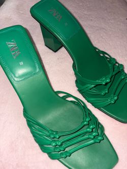 Green zara shoes