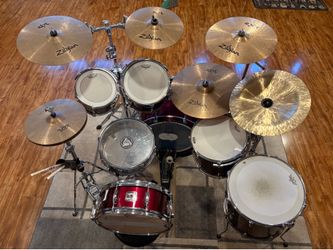 Drum set GRETSCH 6pc with 6 cymbals $650