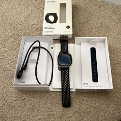 Fitbit Versa 3 - Like Brand New With Box Charger And New Bands