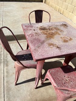 Iron table with chairs