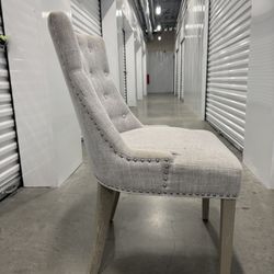 Set of 4 Tufted Dining Chairs – Gray