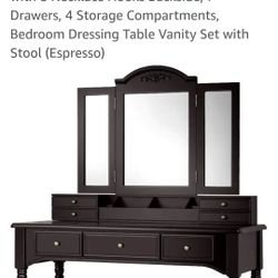 CHARMAID Large Makeup Vanity Table