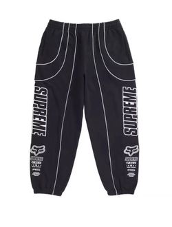 SUPREME FOX RACING SWEATPANTS | BLACK SIZE SMALL