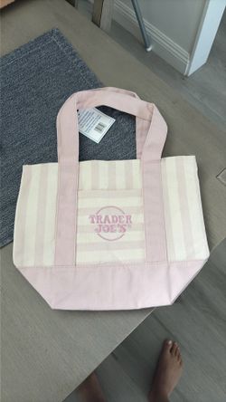 New Trader Joe’s Striped Pink Mini Tote Bag