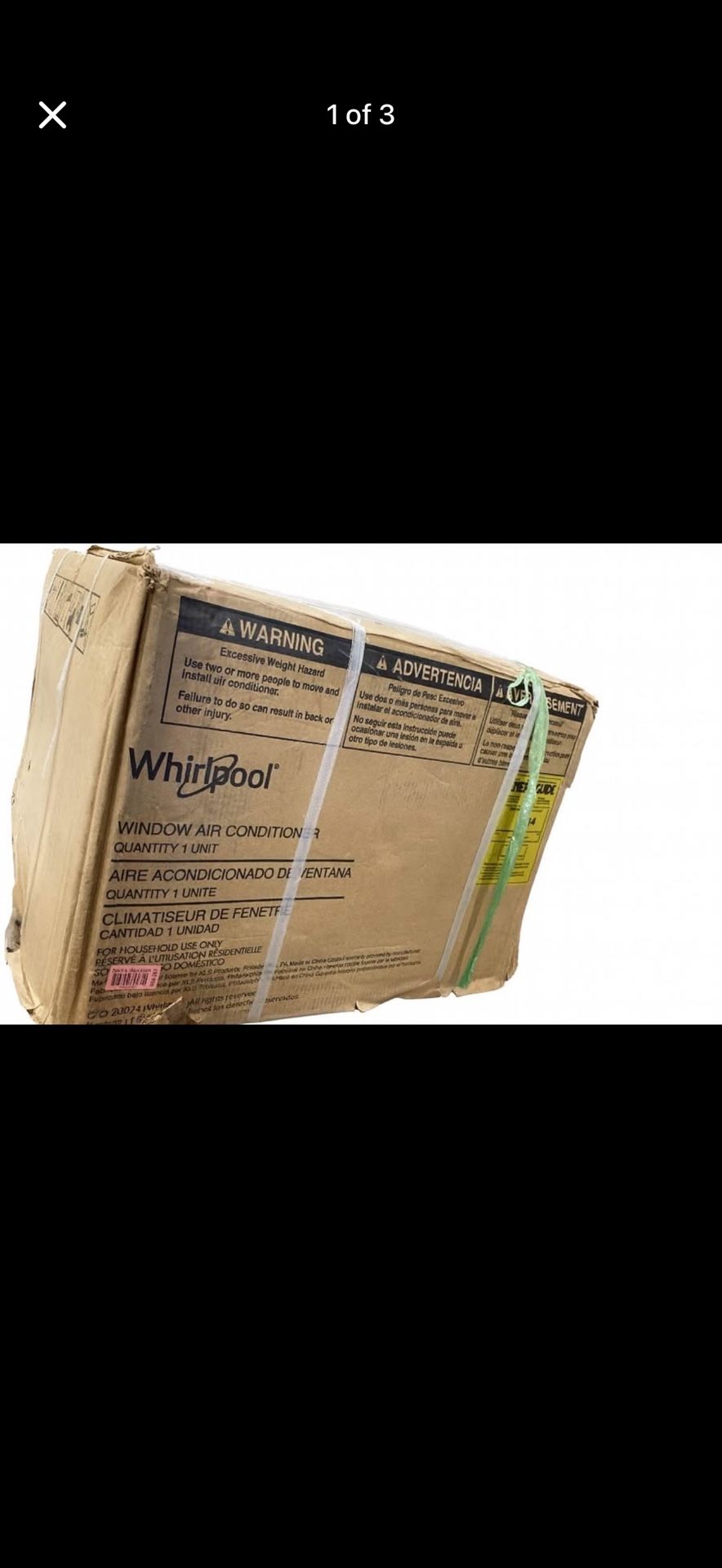 Whirlpool 24000BTU AC open box, never used for sale.
