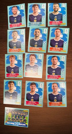 WORLD CUP 2026 PANINI STICKER.SCOTLAND SOCCER  TEAM. LOT OF 13 STICKERS. BRASIL EDITION