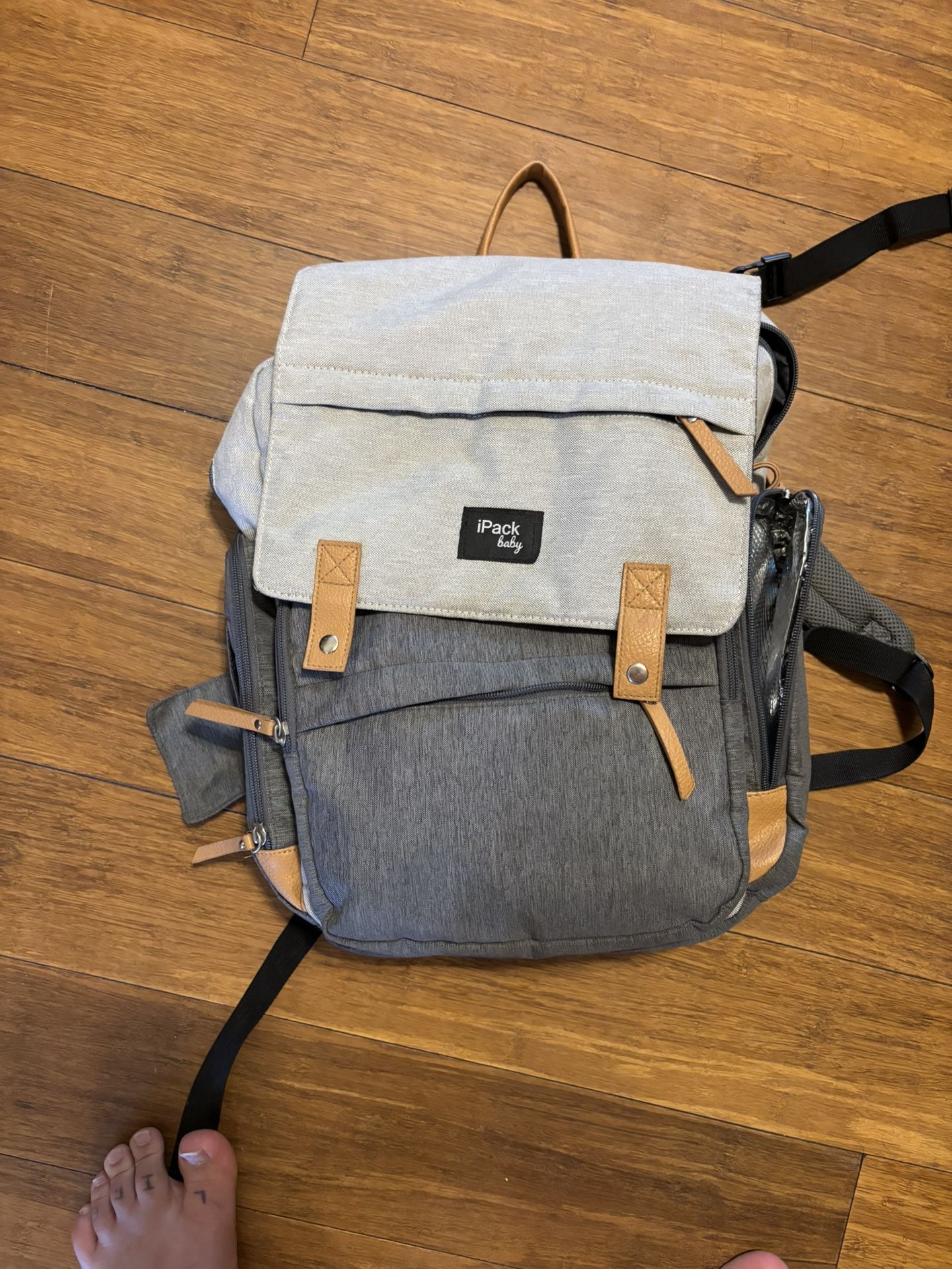 iPack Baby Diaper Backpack – Gray
