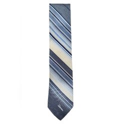 Vintage Damon Gray Blue Cream Striped Tie