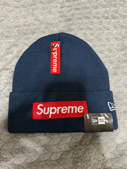 Supreme x New Era Box Logo Beanie Navy