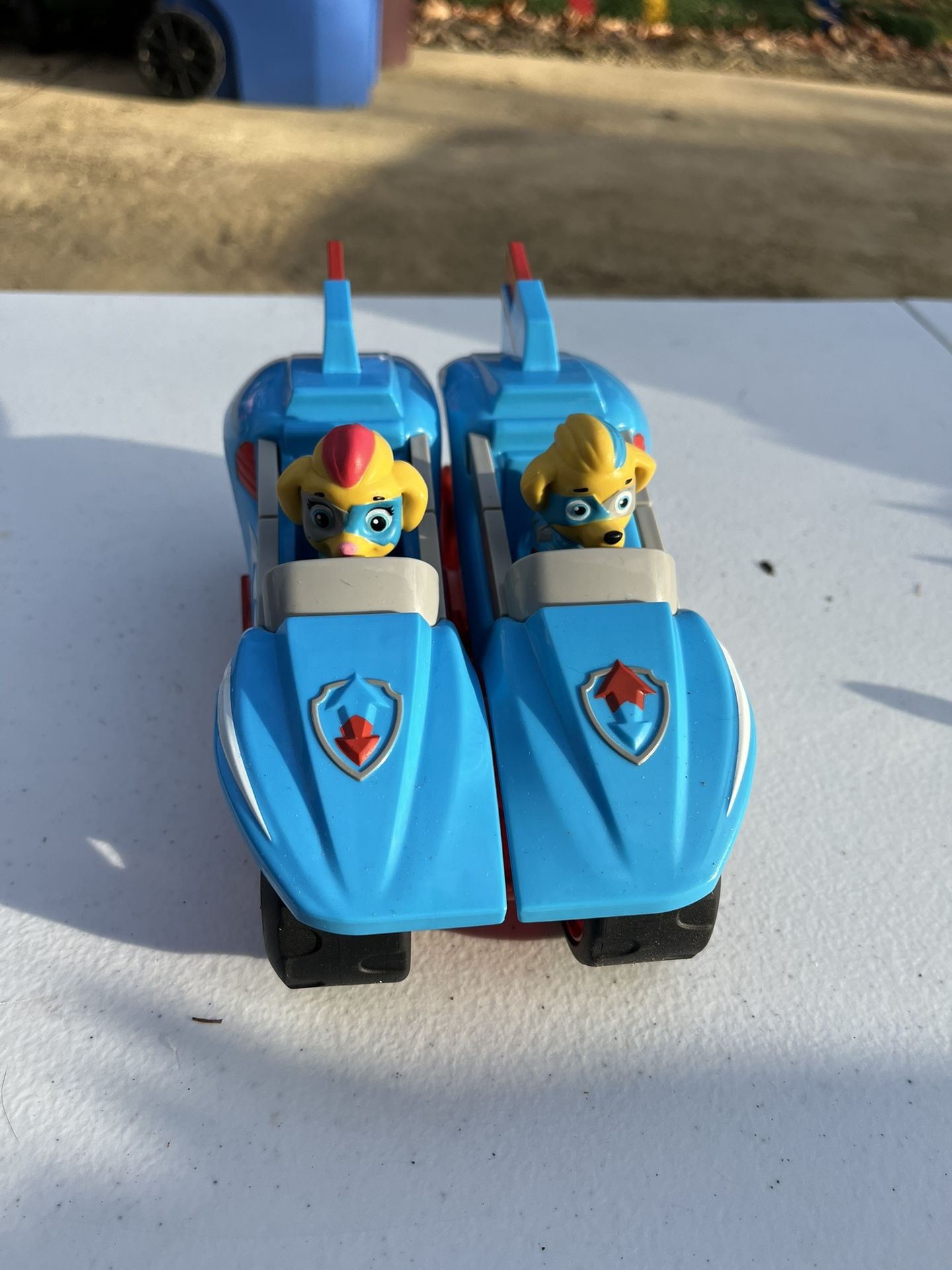 Rare Paw Patrol Mighty Pups Super Paws MightyTwins Power Split Vehicle with figures