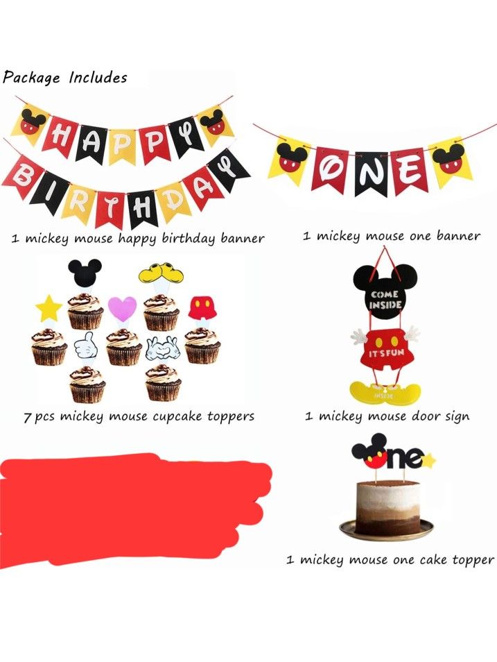 Mickey Mouse First Birthday Decoration