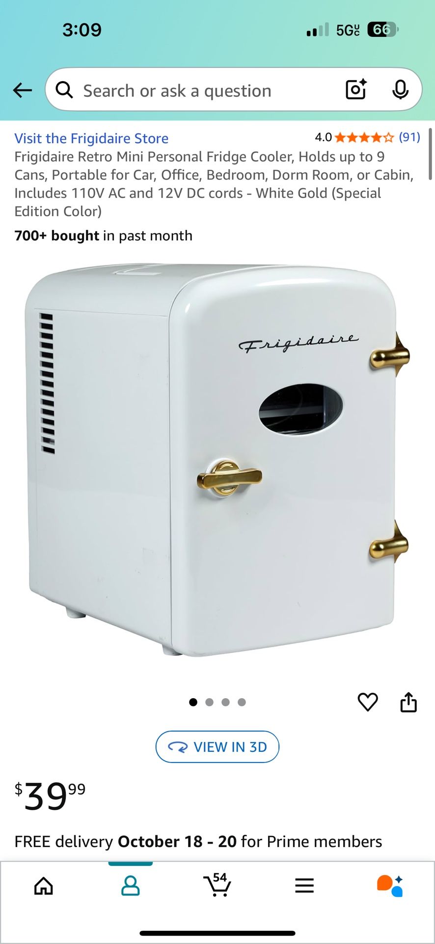 Cosmetic Mini Fridge In Red Color