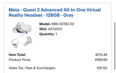 Meta Quest 2 VR Headset 128GB Gray