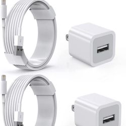 iPhone Charger Cube, Apple Charger iPhone 2 Pack Lightning Cables Fast Charging Data Sync Cord USB Wall Quick Charge Travel Plug for iPhone iPad 