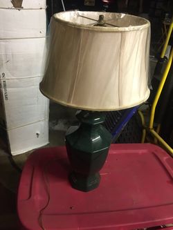 Green Lamp w/ cream shade