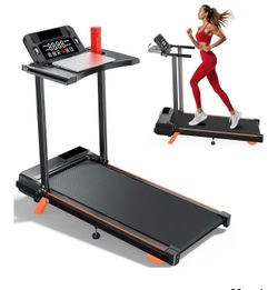Incline Walking Pad Treadmill with Work Desk 3-in-1