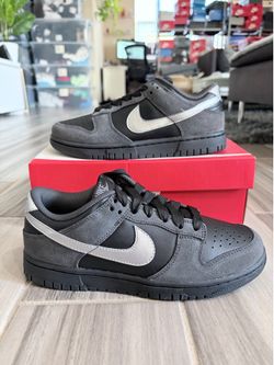 Women's Nike Dunk Low LE Shoes - Black/Metallic Silver/Anthracite- Size 7, 9