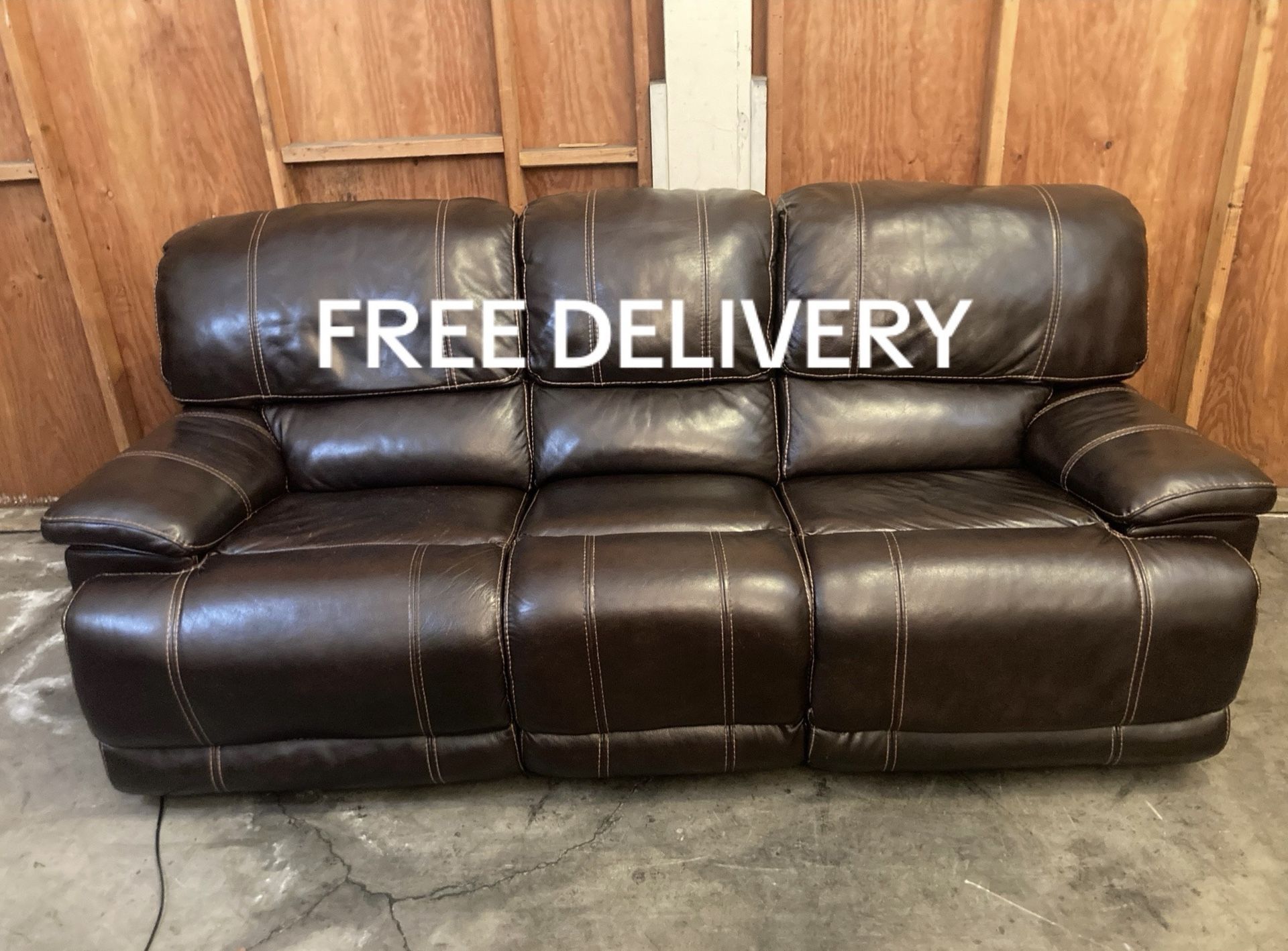 Leather Electric Recliner Couch - Free Delivery 